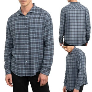 NWT Rails Men’s XXL Lennox Shirt Ocean Melange Plaid Button Down Long Sleeve
